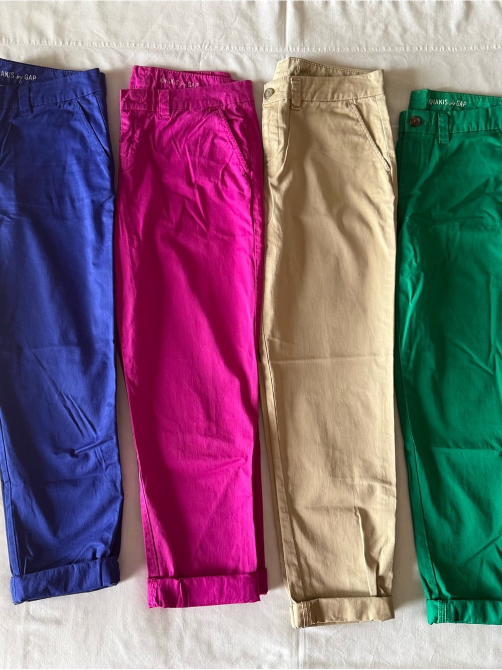 Lot of 4 Gap Broken-In Straight Chino Pants Size 4 Cropped Roll-Cuff